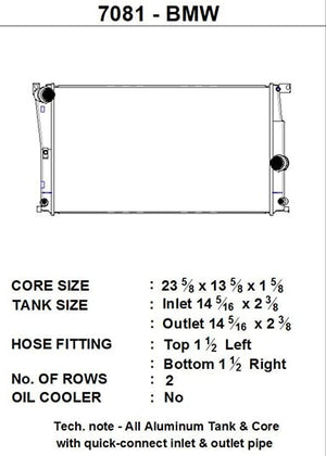 CSF BMW F20/F21/F22/F23/F30/F31/F34 GT/F32/F33/F36 Gran Coupe (AT) radiator