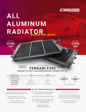 CSF Ferrari F355 95-99 radiator Left Side