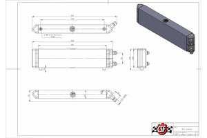 CSF Universal Dual-Pass oljekjøler -10 Fittings 22"x5"x2.25"