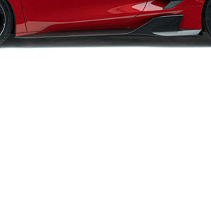 ADRO Corvette C8 Carbon Side Skirts — nærbilde wet carbon finish