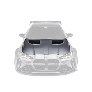 ADRO BMW G8X M3 M4 Carbon Fiber Hood V1 — frontperspektiv