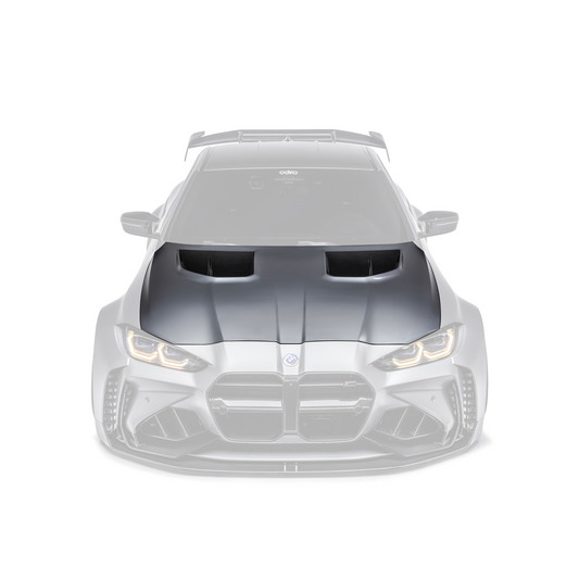 ADRO BMW G8X M3 M4 Carbon Fiber Hood V1 — frontperspektiv