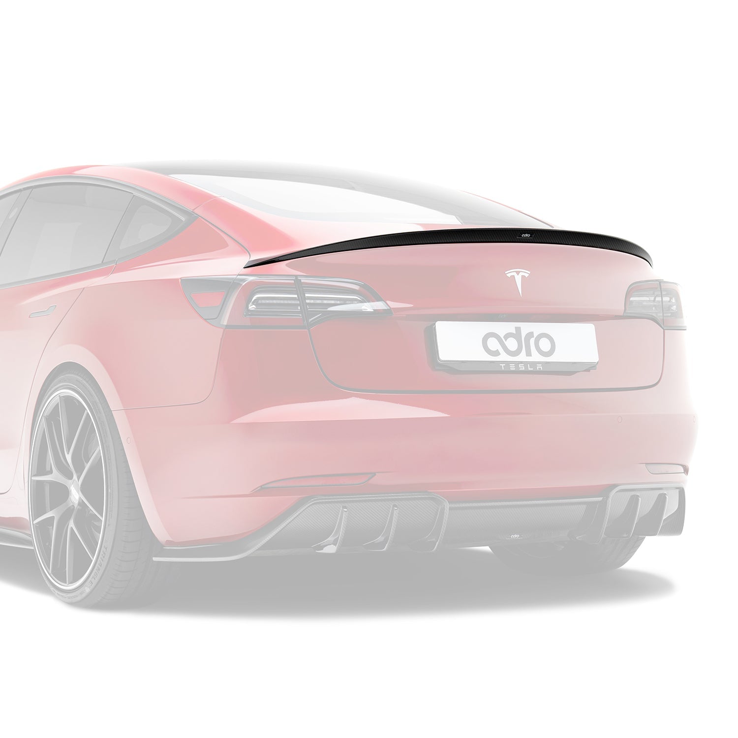 ADRO Tesla Model 3 Spoiler V1 Carbon Fiber — bakperspektiv