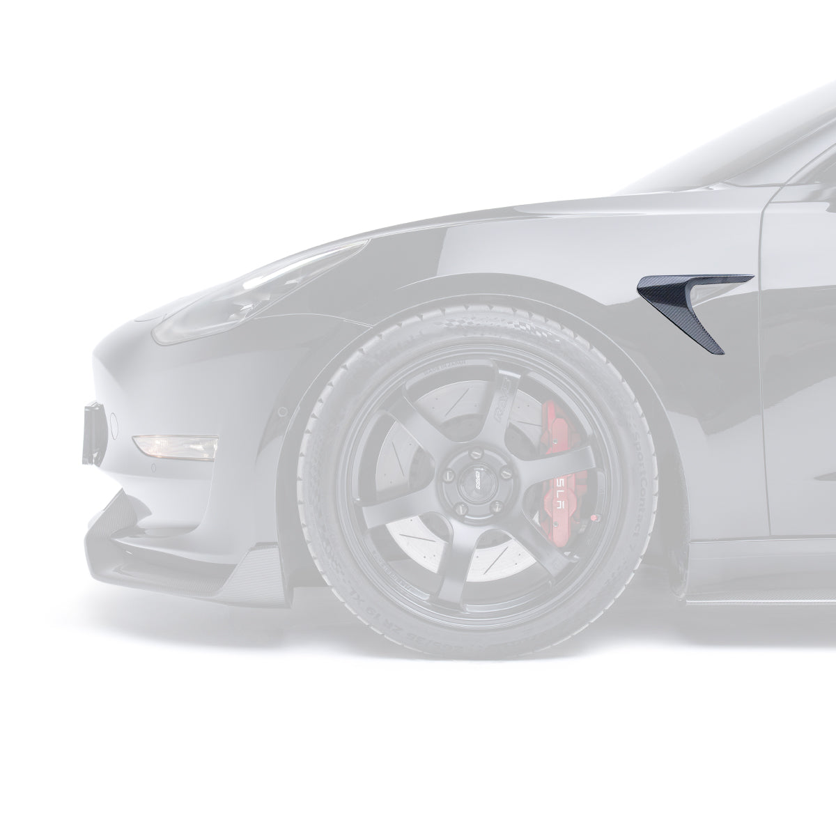 ADRO Tesla Model 3 Side Camera Covers V1 Carbon Fiber — detalj