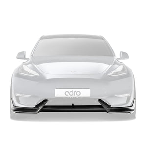 ADRO Tesla Model Y Front Lip V1 Carbon Fiber — frontperspektiv