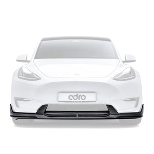 ADRO Tesla Model Y Front Lip V2 Carbon Fiber — frontperspektiv