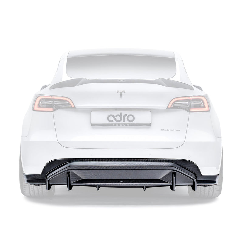 ADRO Tesla Model Y Rear Diffuser V2 Carbon Fiber — bakperspektiv