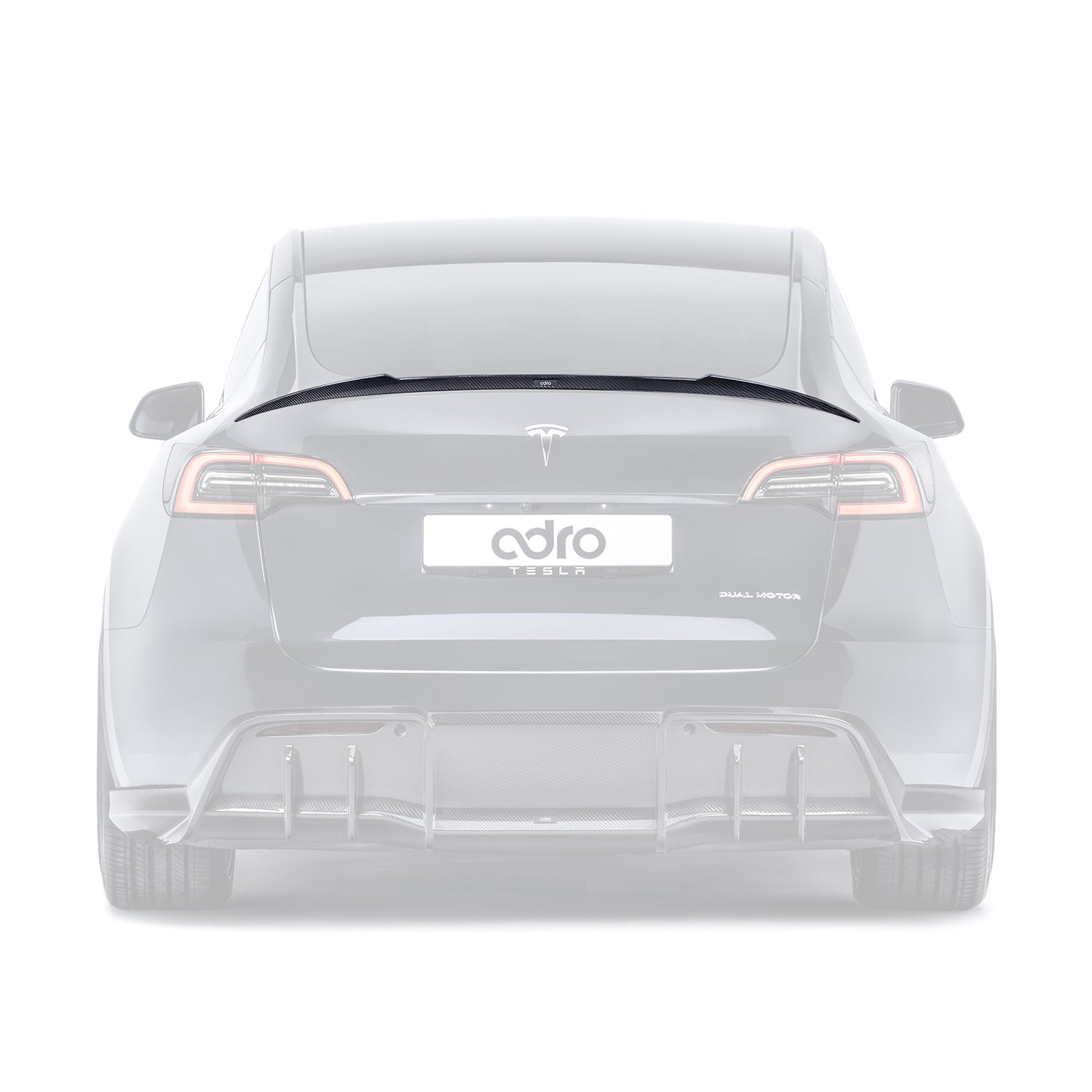 ADRO Tesla Model Y Spoiler V1 Carbon Fiber — bakperspektiv