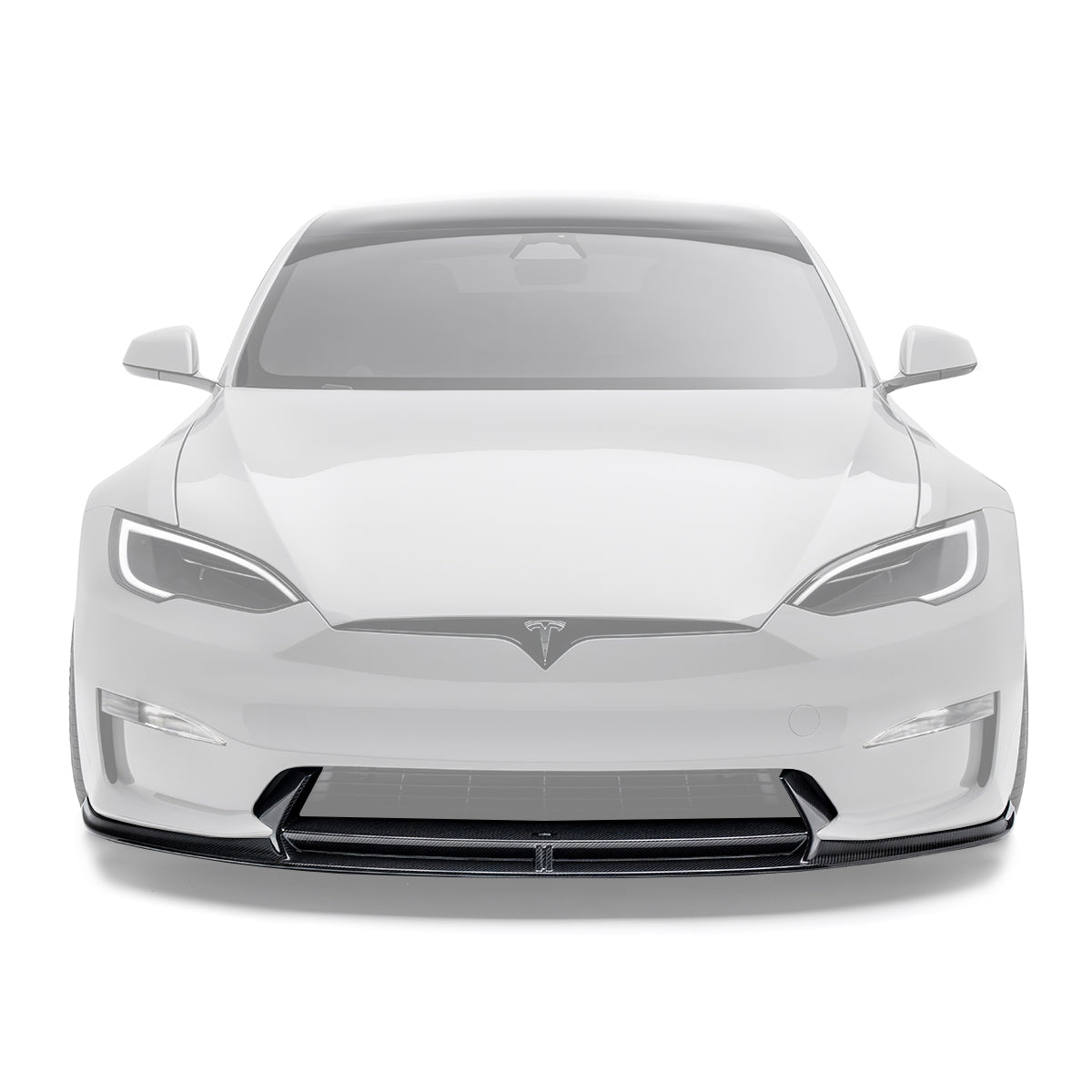 ADRO Tesla Model S Plaid Front Lip Carbon Fiber — frontperspektiv