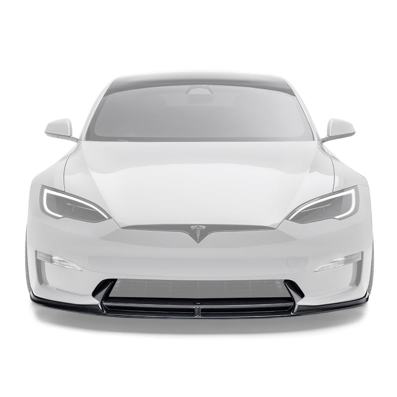 ADRO Tesla Model S Plaid Front Lip Carbon Fiber — frontperspektiv