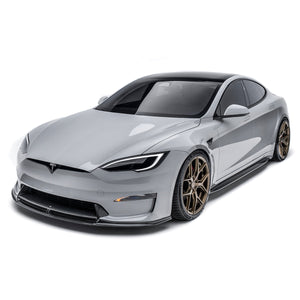 ADRO Tesla Model S Plaid Front Lip — detalj carbon weave