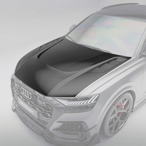 Audi RSQ8 LCI Pre-Facelift Carbon Fiber Hood: High-Contrast, Eye-Catching Effect from a Top-Down View