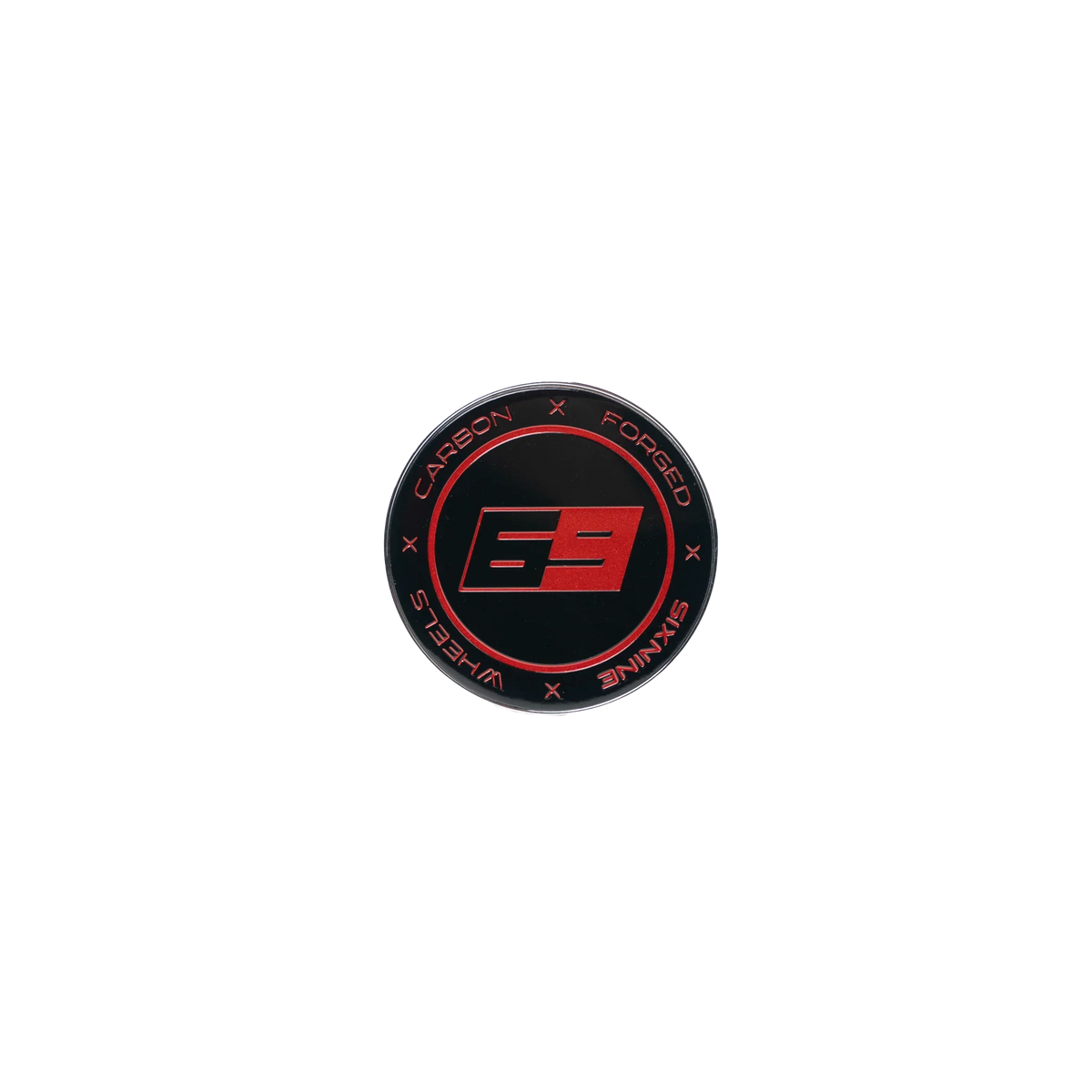 SixNine navdeksler for FF-ONE og EVO-ONE felger - GlossyBlack-X-Red