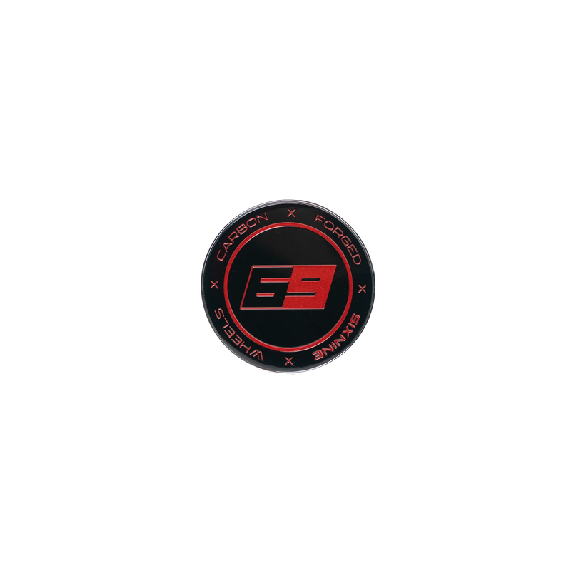 SixNine navdeksler for FF-ONE og EVO-ONE felger - GlossyBlack-X-Red