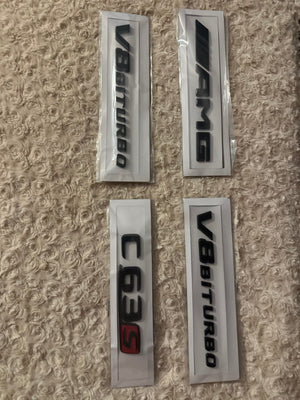 Svart AMG Emblem Sett – C63S / V8 BITURBO – Komplett Kit KONG PERFORMANCE