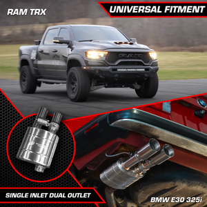 Valvetronic Designs Universal Valved Muffler Kit — Single Inlet Single Outlet 3.5 inch / 89 MM
