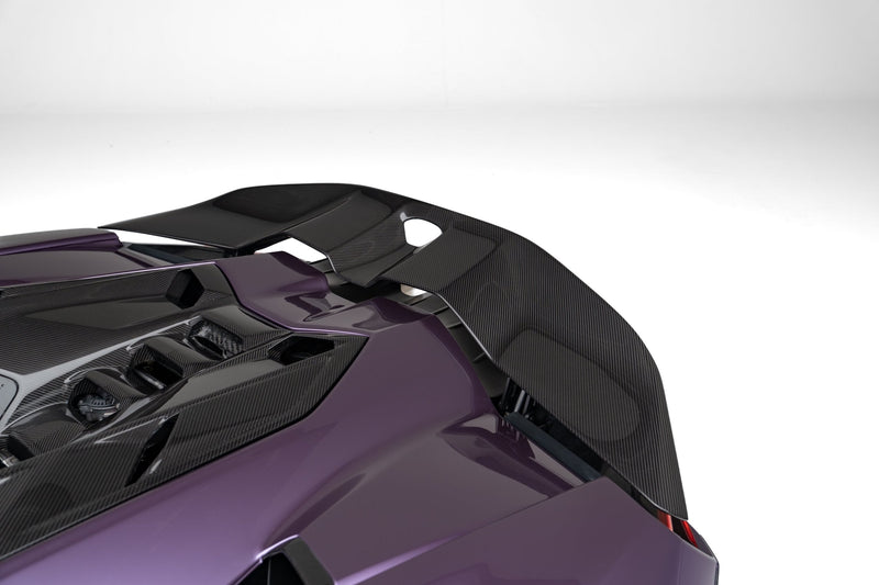 Novitec Lamborghini Revuelto bakvinge supports the negative lift visible karbon