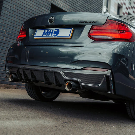 MHC+ BMW F22/F23 M235i & M240i Ultra Aggressive Rear Diffuser – Pre-Preg Carbon Fibre