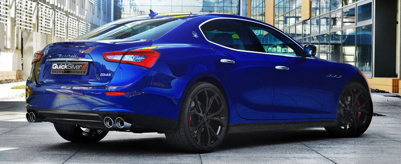 QuickSilver Maserati Ghibli inc S og Q4 Petrol sportseksosanlegg med Sound Architect