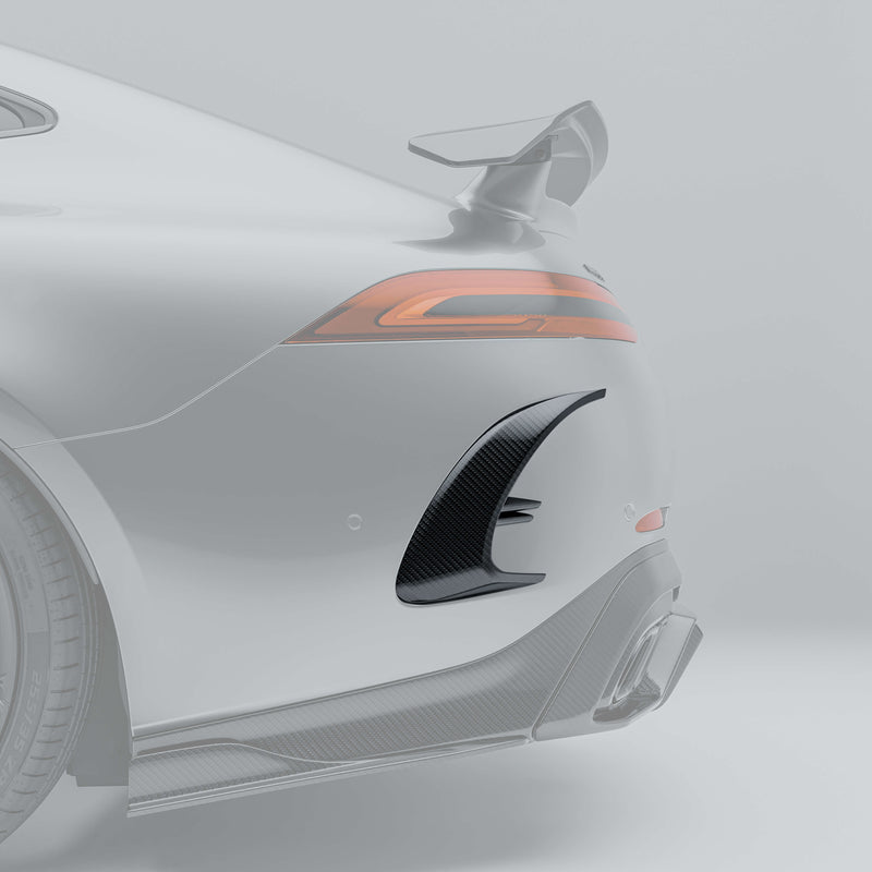 Mercedes-AMG GT 63 S X290 Carbon Fiber Rear Bumper Canards with high-gloss finish