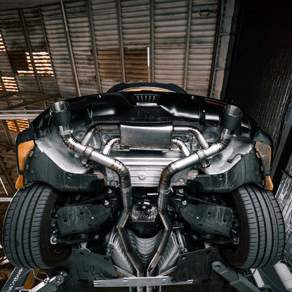 R44 Performance Titanium Cat-Back Eksosanlegg med Carbontipper – Toyota Supra A90