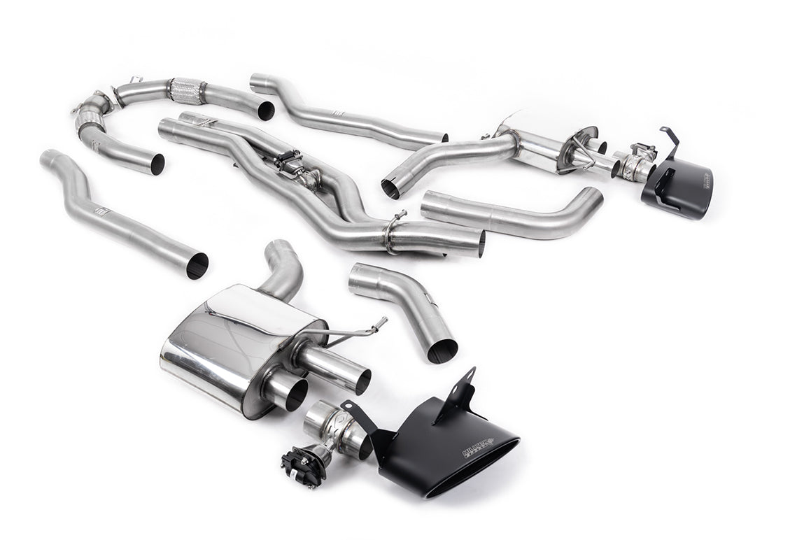 Miltek OPF Back Eksosanlegg med Svarte Tupper - Audi RS6/RS7 C8