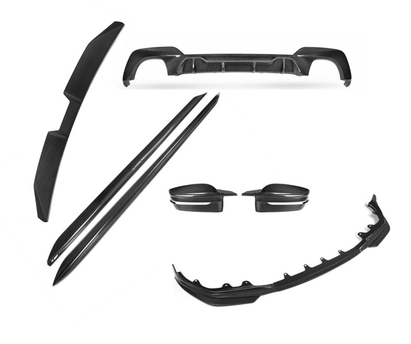 BMW 3-serie G20 — SooQoo Carbon Kit (Frontleppe, Sideskjørt, Diffuser, Spoiler, Speil)