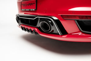 Techart Porsche 992.1 Turbo Rear Diffuser PU — bakperspektiv detalj