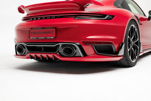 Techart Porsche 992.1 Turbo Rear Diffuser — bakperspektiv fullbredde