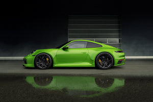 Techart Porsche 992.1 Carrera S Sideskjørt — lizard green sideperspektiv
