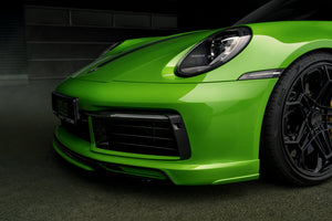 Techart Porsche 992.1 Carrera S Front Spoiler I — lizard green frontperspektiv