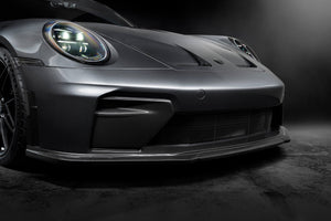 Techart Porsche 992.2 GT3 Touring Front Grilles — grå/sort frontperspektiv