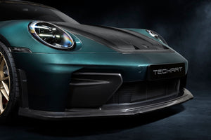 Techart Porsche 992.2 GT3 Touring Front Grilles — forest green frontperspektiv
