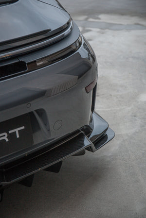 Techart Porsche 992.2 GT3 Touring Rear Apron — bakperspektiv grå/sort