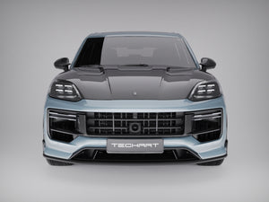 Techart Porsche Cayenne E3.2 Speilhus Dekorlist — blå/sort installert