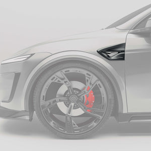 Tesla Model Y Juniper carbon side fender vent trims installed