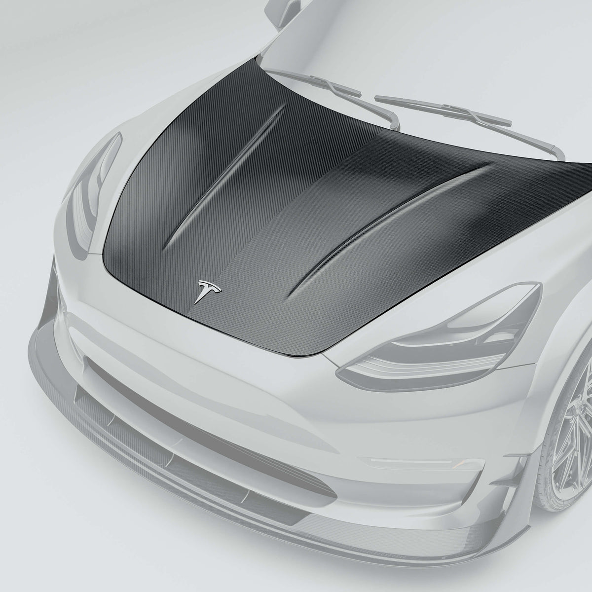 Partial Bulge on the Tesla Model 3 Carbon Fiber Hood