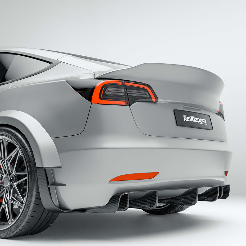 Rear Section of the Tesla Model 3 Carbon Fiber Rear Lip
