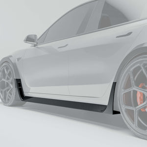 After installing carbon fiber side skirts on a Tesla Model 3