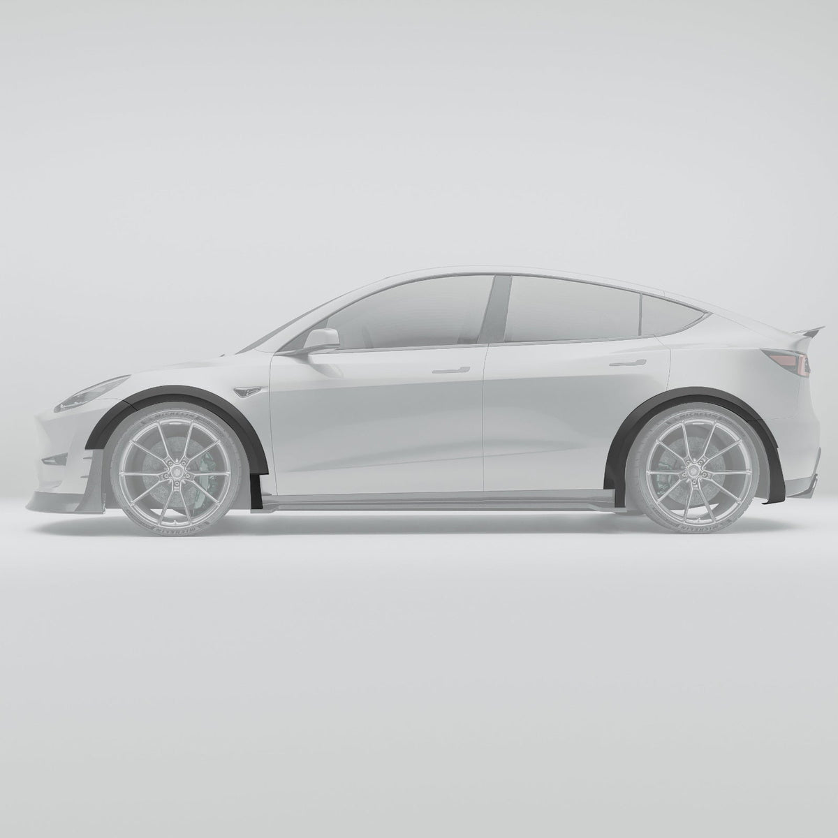 Tesla model y carbon fiber wheels trim with protruding sections