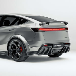 Tesla Model Y Juniper carbon fiber rear diffuser studio view