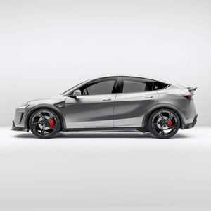 Tesla Model Y Juniper carbon fiber wheel arch extensions studio view
