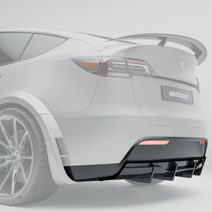 Tesla model y carbon fiber rear diffuser with protruding sections