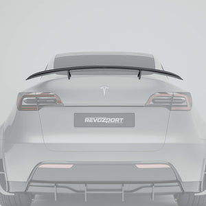 Tesla model y carbon fiber spoiler with protruding sections