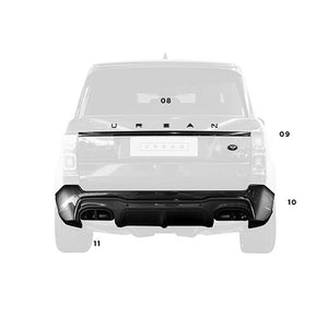 Urban Range Rover L405 karbon V2-kit – bak (10: bakstøtfanger med diffuser i karbon)